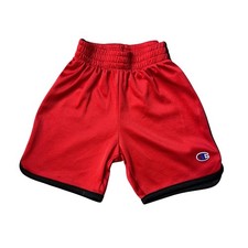 Champion Shorts Kids Size 4 Red Mesh Athletic Activewear Contrast Trim Logo