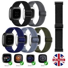 For Fitbit Versa 4, 3, Sense 2/1 Soft Elastic Nylon Sport Replacement Band Strap