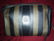 Fendi Women's Vintage Pequin Striped Crossbody Shoulder Bag strap RARE CONDITION