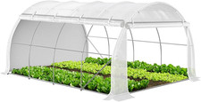 VOUNOT® Large Polytunnel Greenhouse Gardening Walk in Grow House with Roll-Up Si