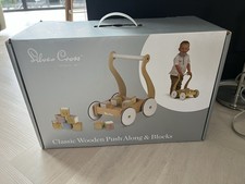 Silver Cross Wooden Baby Walker with Blocks In Original Box Excellent Condition