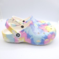 Crocs Unisex Classic Tie Dye Clog Womens Size 8 Mens Size 6 Pastel Multicolor