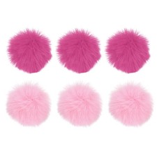 Furry Microphone Windscreen 10mm x 55mm Rose Pink,Pink 6 Pack