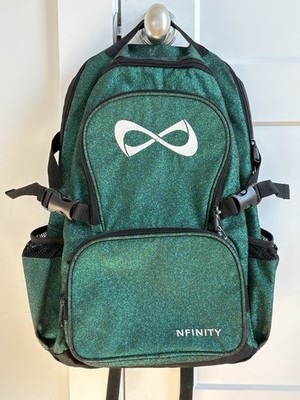 Nfinity Classic Cheerleading Backpack Green White Black Sparkle