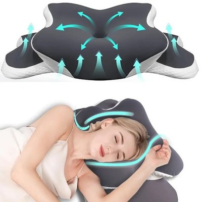 Ergonomisches Nackenkissen Memory Foam zum Schlafen Bett Nackenschmerzen