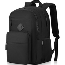 Black School Backpack for Teen Boys Girls, Lightweight Casual Student Bookbag...