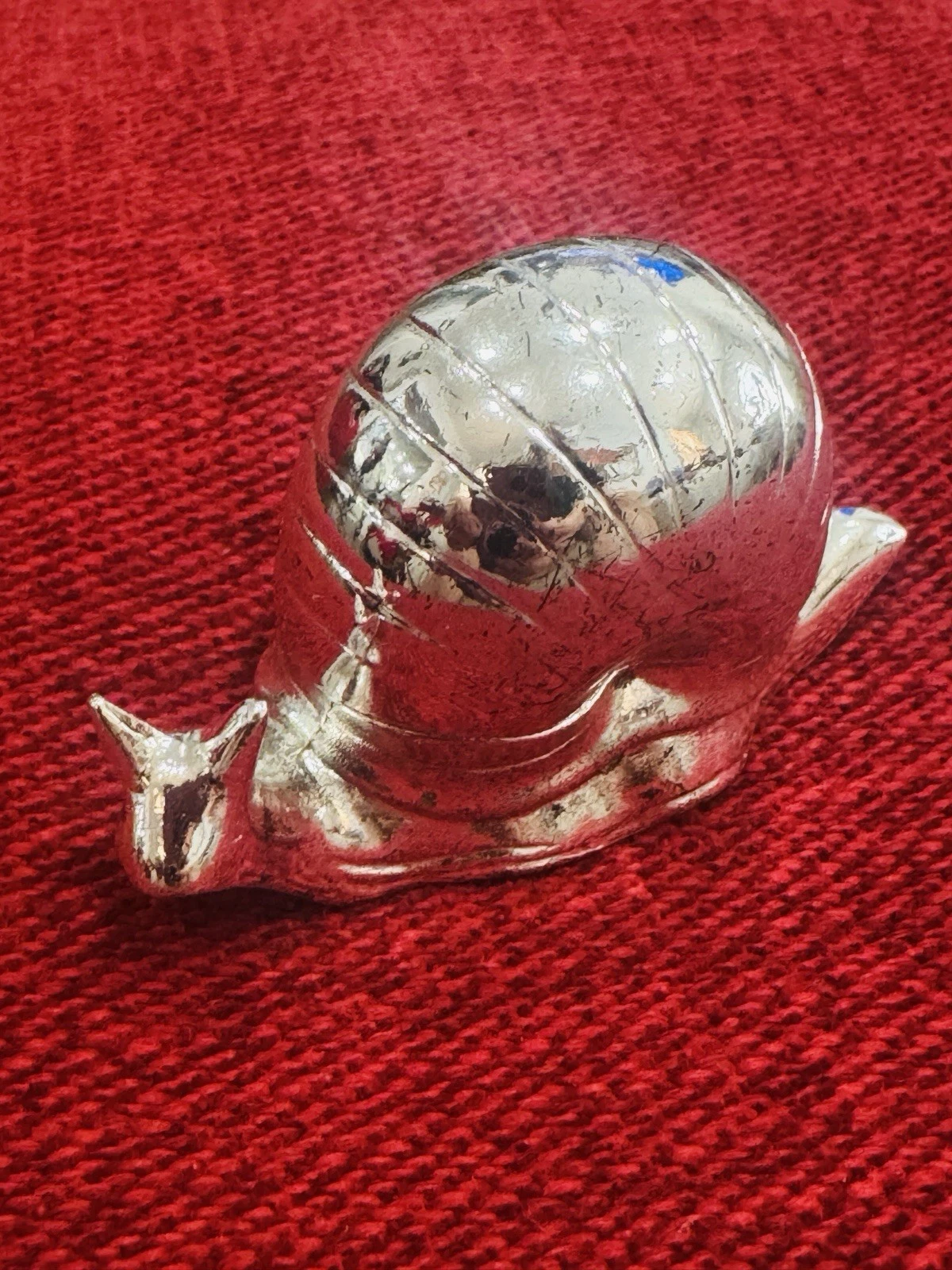 Vintage Silver Tone Snail Caviar Server Hinged Shell Dish Spoon Luxury Tableware