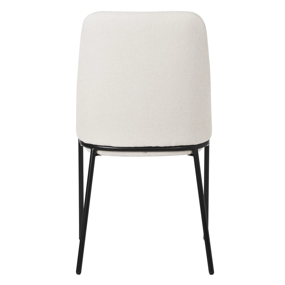 2x Sillas de comedor beige poliéster con patas de metal asiento con respaldo - Imagen 4 de 4