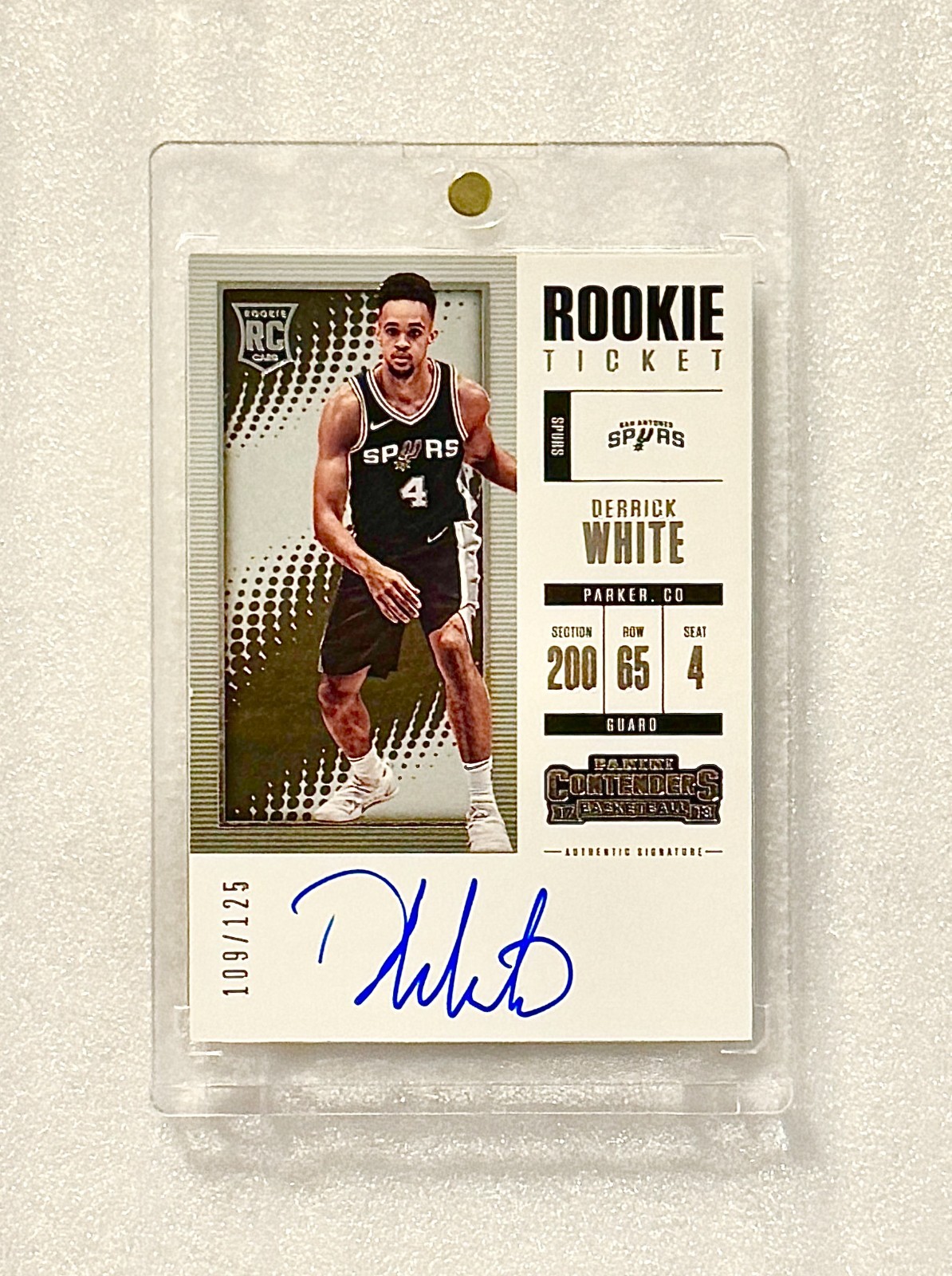 2017-18 Panini Contenders Rookie Ticket Derrick White ON CARD ROOKIE AUTO #/125