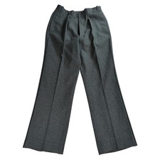 VTG 1976 Mens Wool Military Dress Pants Gray Pleated Trousers Size 42 Button Fly
