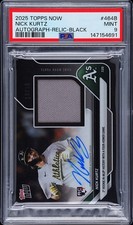 2025 TOPPS NOW NICK KURTZ 4HR GAME-WORN PANTS AUTO-RELIC-BLACK RC 10/10 POP-1 💎