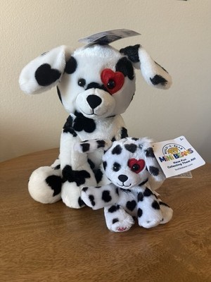 Build A Bear Vault Be Mine Dalmatian Dog +  Mini Bean Dalmatian Pup Plush