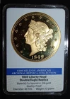 1849 Liberty Head Double Eagle 24k Gold Layered Replica Proof Coin