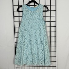 Everleigh Dress Womens M Medium Blue Sleevele...