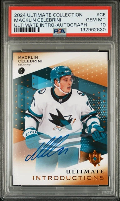 2024-25 Ultimate Collection Macklin Celebrini Copper Rookie Auto PSA 10 Pop 1