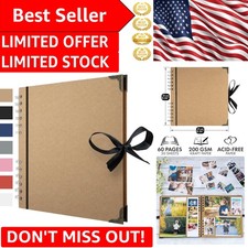 Elegant Brown Scrapbook with Ribbon Tie - Perfect for Art Projects  Memories