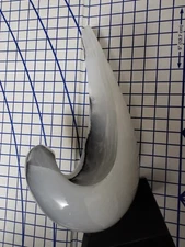 Vtg Sculpture Marble Carrara Calacatta Abstract Translucent Moon Hook Wave MMC 