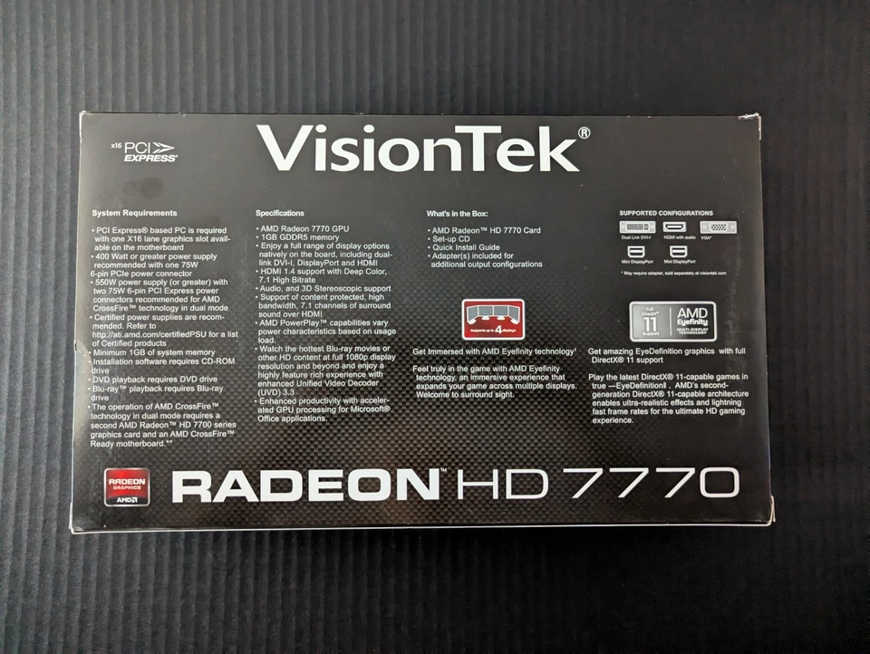 VisionTek HD7770 1GB-GDDR5 Videocard New Open Box - Image 2 of 4
