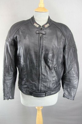 SUPERB IXS BLACK LEATHER BIKER JACKET 40 INCH