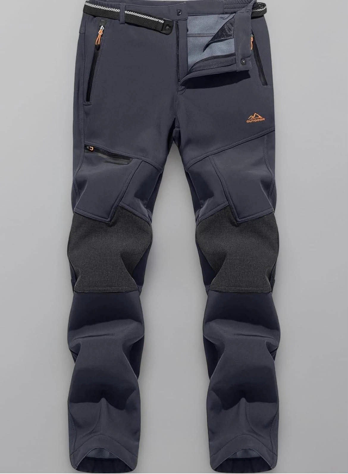 Men's Water Resistant Fleece Lining Winter Trousers Warm Outdoor Workwear Hiking