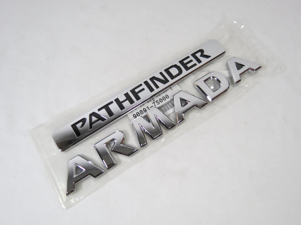 Nissan Pathfinder Armada 2004 emblema puerta levadiza trasera cromo insignia logotipo genuino OEM Foto 2 de 4