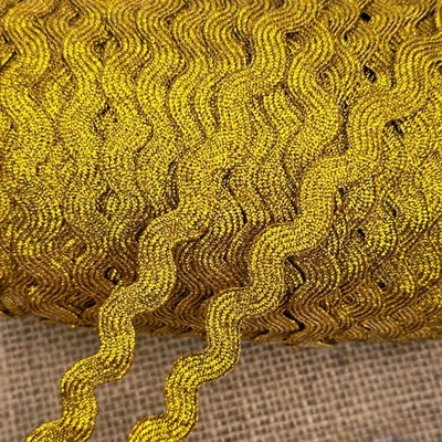 10 Meter Gold 7mm Ric Rac Borte Umrandung Zickzack Band Zopf Nähen Basteln Metalic