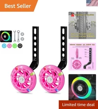 Safety First: Flash Pink Training Wheels for 14-20 Inch Bikes - Easy to Install