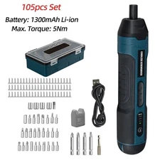 Mini 3.6V Cordless Electric Screwdriver Set Rechargeable Drill Kit 1300mAh