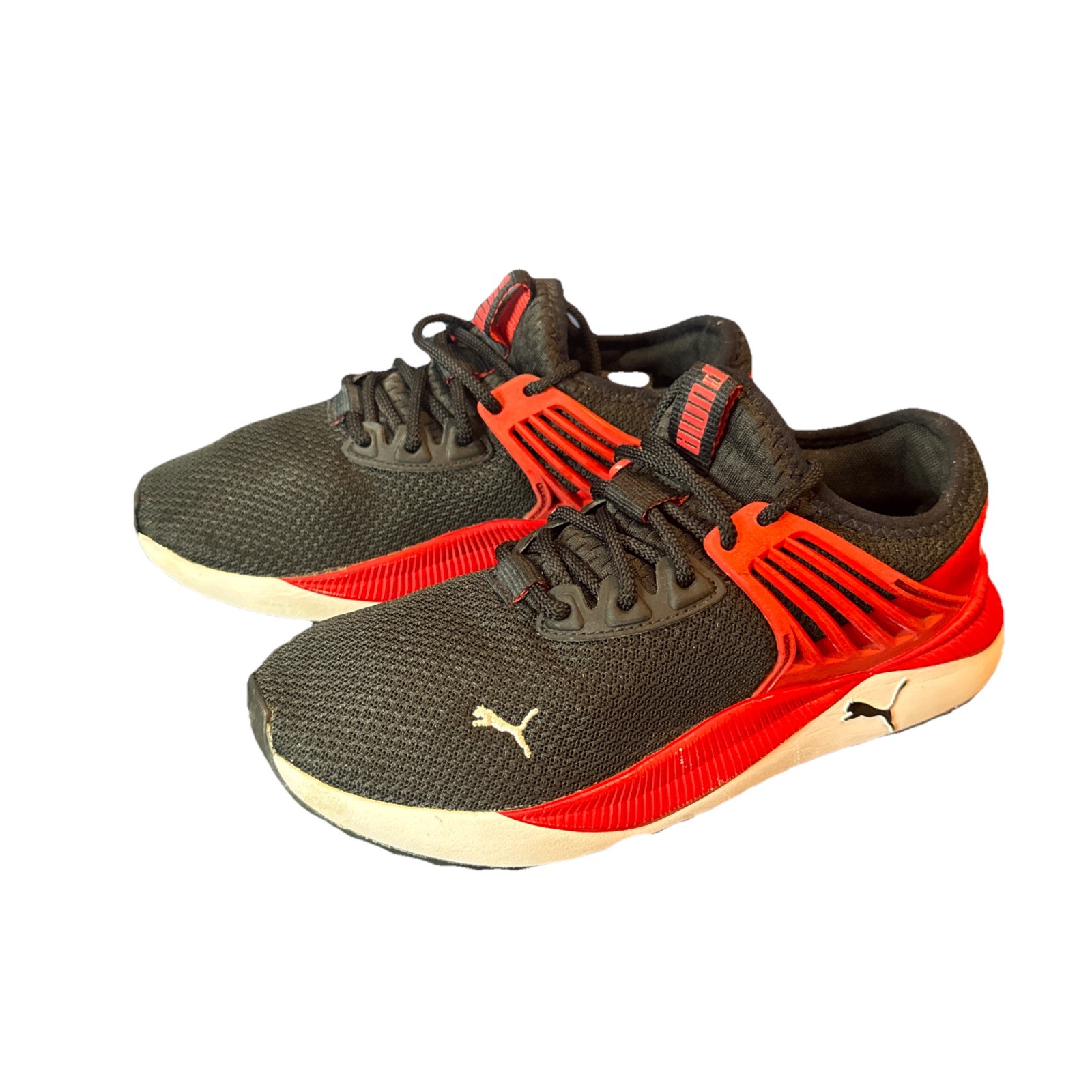PUMA Shoes Mens  4 Black & Red Pacer Running SoftFoam thumbnail 3