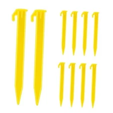 10 Pack Plastic Tent Stakes Heavy Duty Beach Tent Pegs Canopy Stakes for 