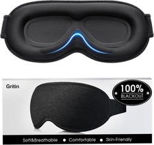 Gritin 100 Blackout Sleep Eye Mask for Women Men, Zero Pressure Sleeping Mas