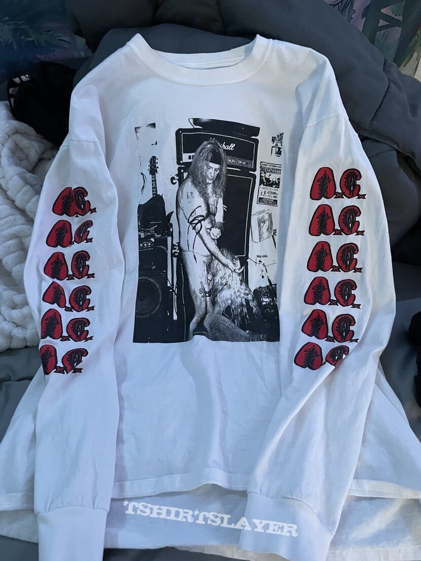 ミュージシャン ANALCUNT Long Sleeve T-Shirt White M AnalCunt AxCx Band High and Suck White Colour S to 5XL Longsleeve