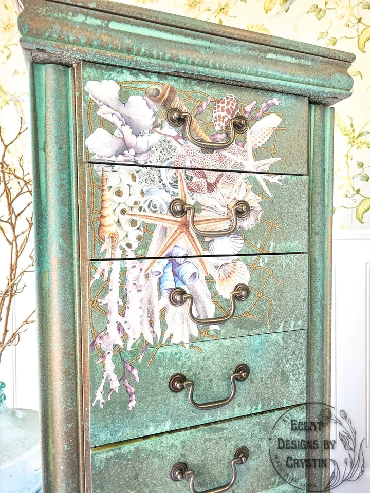 Armario Oceanic Jewelry, polizón temático náutico pintado a mano para joyería Foto 2 de 4