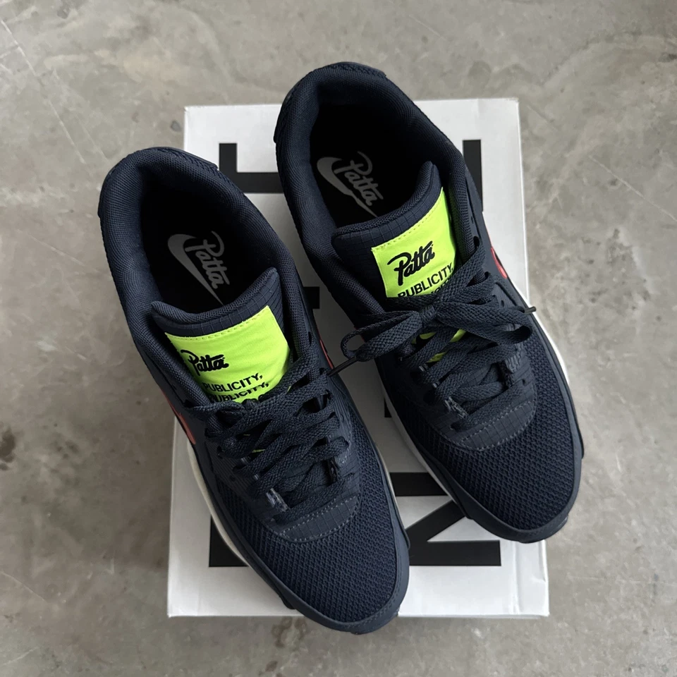 Nike Patta x Air Max 95/90 Obsidian Habanero UK9 US10 EU44 - Image 2 of 4
