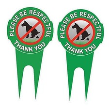 2 Pack No Poop Dog Sign With Stake 12" x 6",Double Sided No 2 Pack 12" x 6"
