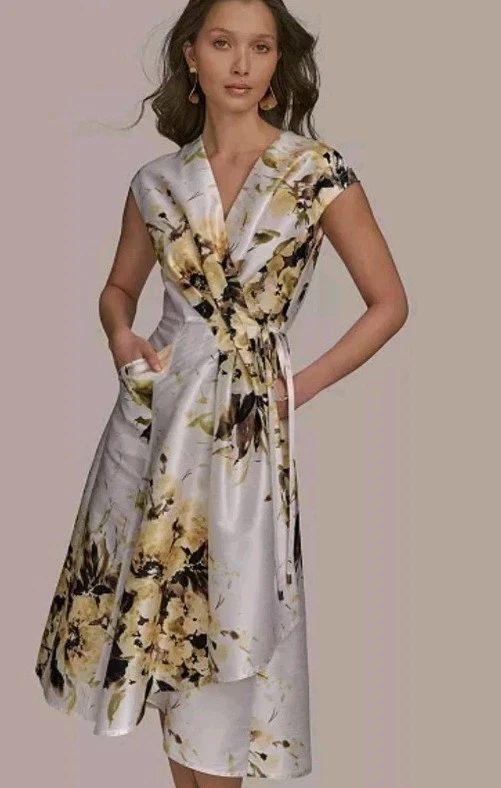 green wrap dress long sleeve Wrap Dress SOPHIE, Elegant Midi Dress in Forest Green