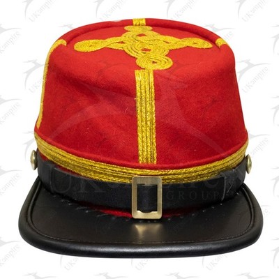 Amerikanischer Bürgerkrieg Major/Oberst Kepi, Artillerie rotes Wolltuch mit Goldgeflecht