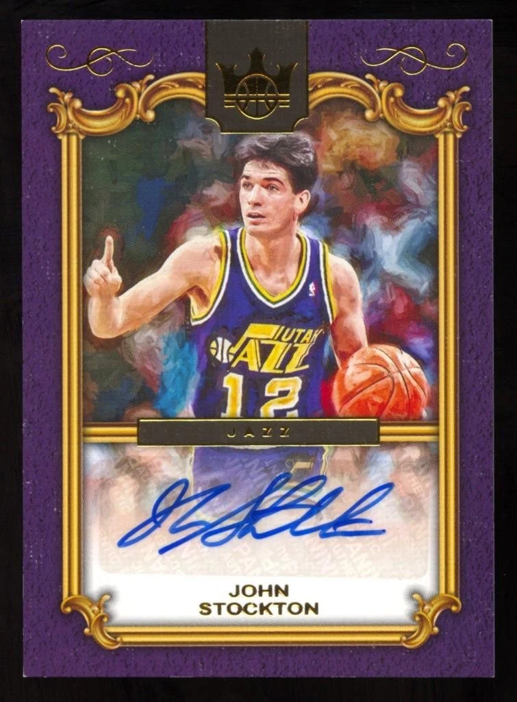 Panini John Stockton Basketball Autographed Sports Trading Cards