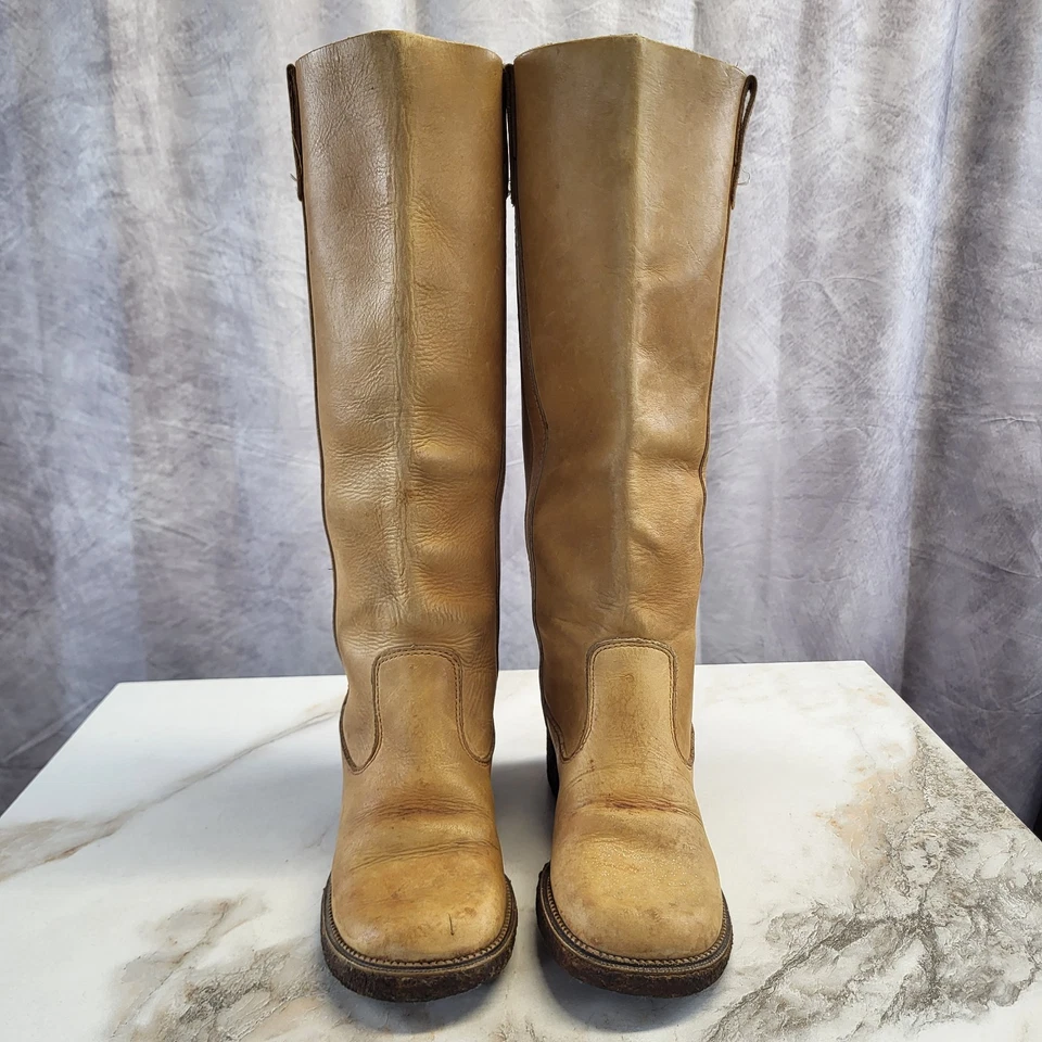 Unbranded Campus Knee High Boots Crepe Sole Size 8 Women's Tan - Image 3 of 4