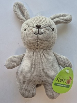 HAPPY GO FLUFFY Beige Knit BUNNY Rabbit Plush With Tags 2023 Baby 8''
