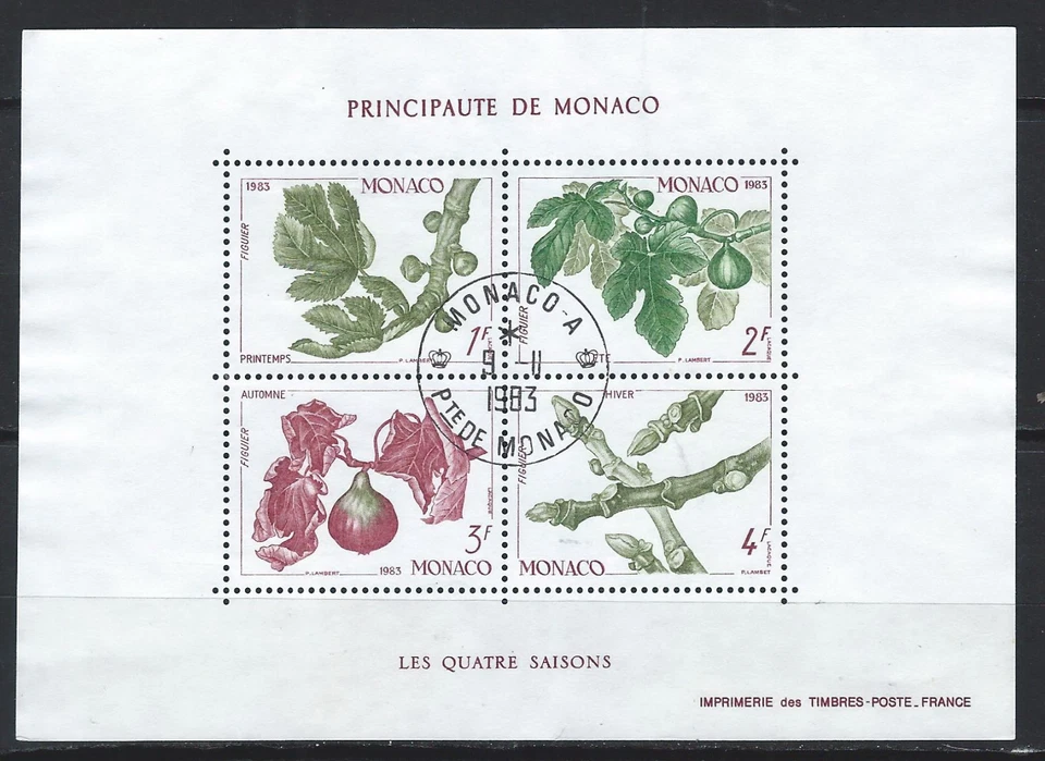 L - 039-MONACO- 4 SAISONS DU FIGUIER DE 1983 - BF N° 26 - OBL TTB - Photo 1/1