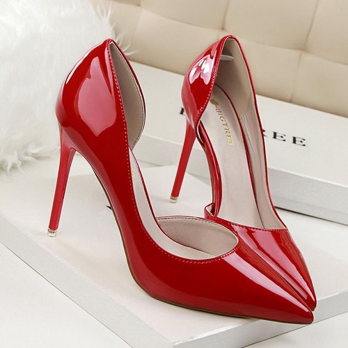 Scarpe donna sexy tacco alto a punta stiletto decolte vernice pelle OL sera - Foto 8 di 64