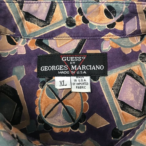 GUESS Georges Marciano Vintage Shirt Made in USA 80's Abstract Wild Art Print XL - Picture 5 of 7