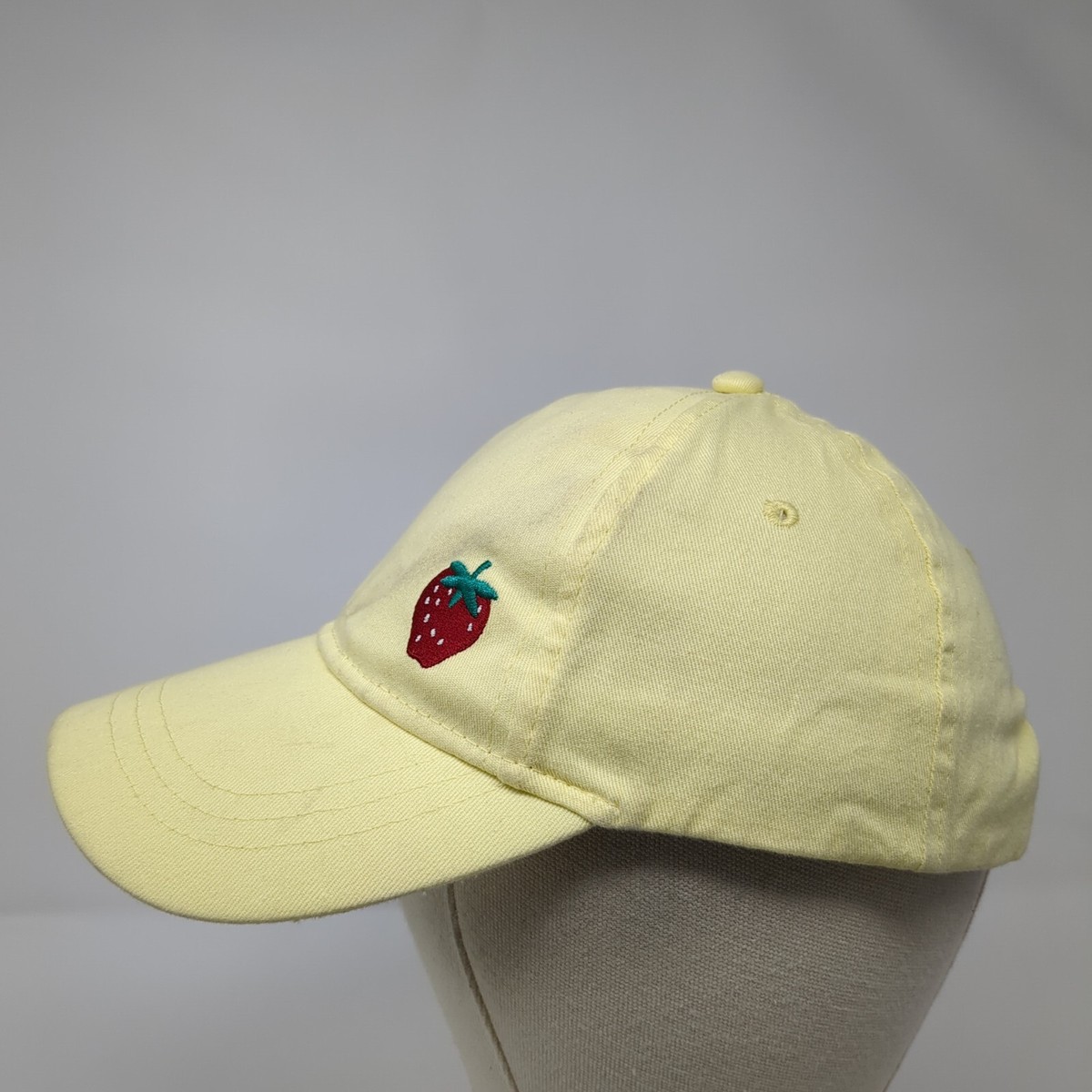 Strawberry Strapback Hat Yellow One Size Adjustable