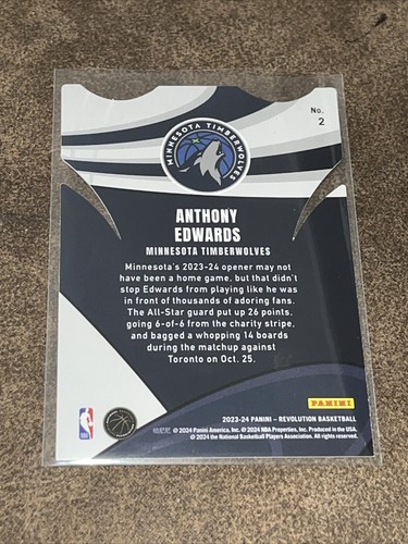 ANTHONY EDWARDS 2023-24 PANINI NBA REVOLUTION LIFT OFF DIE-CUT - Picture 2 of 2