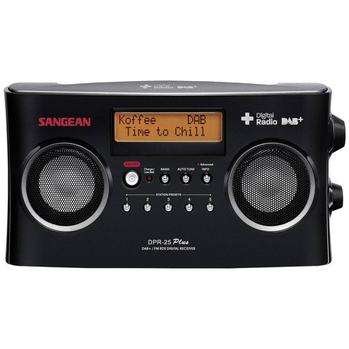 Sangean DPR-25+ Kofferradio DAB+, UKW AUX Akku-Ladefunktion Schwarz - Bild 1 von 4