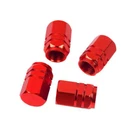 Pack of 4 Schrader Car Bike Motorcycle Alloy Tyre Valve Dust Caps - Red