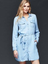 NWT Gap 1969 western denim dress, Light Indigo SIZE ST S T #180537