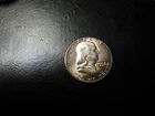 BU Ben Franklin half dollar 1958 P gem bu with beautiful original toning