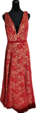 Tadashi Shoji AUM16669LFF Gown Womens Red Nude Sz 4 NWT